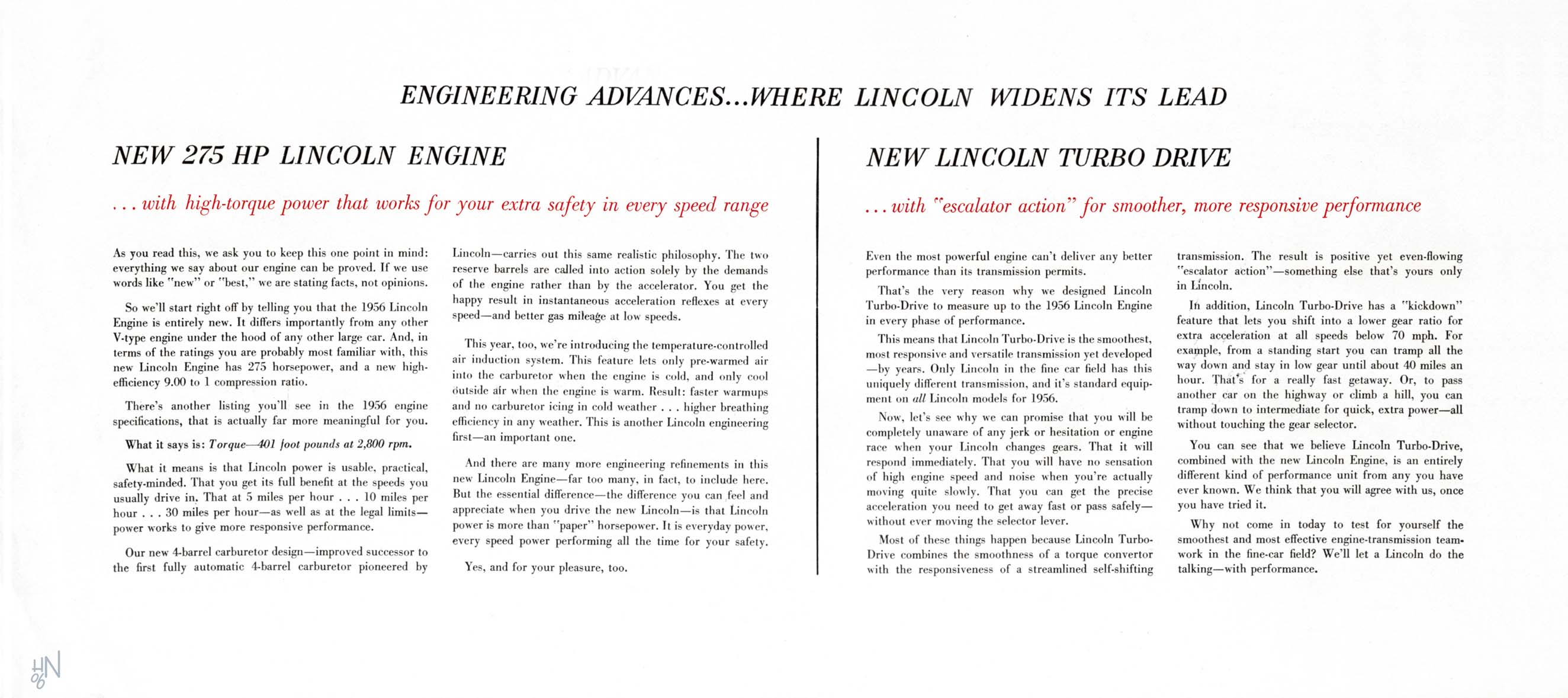 1956 Lincoln Brochure Page 12